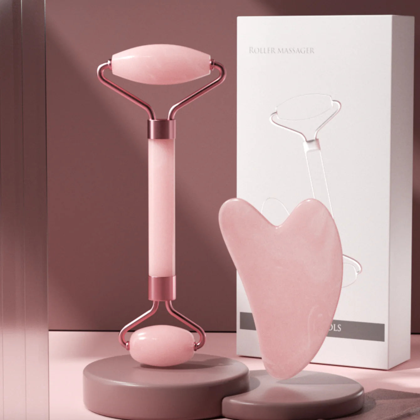 Facial Massage & Scraping Roller Set